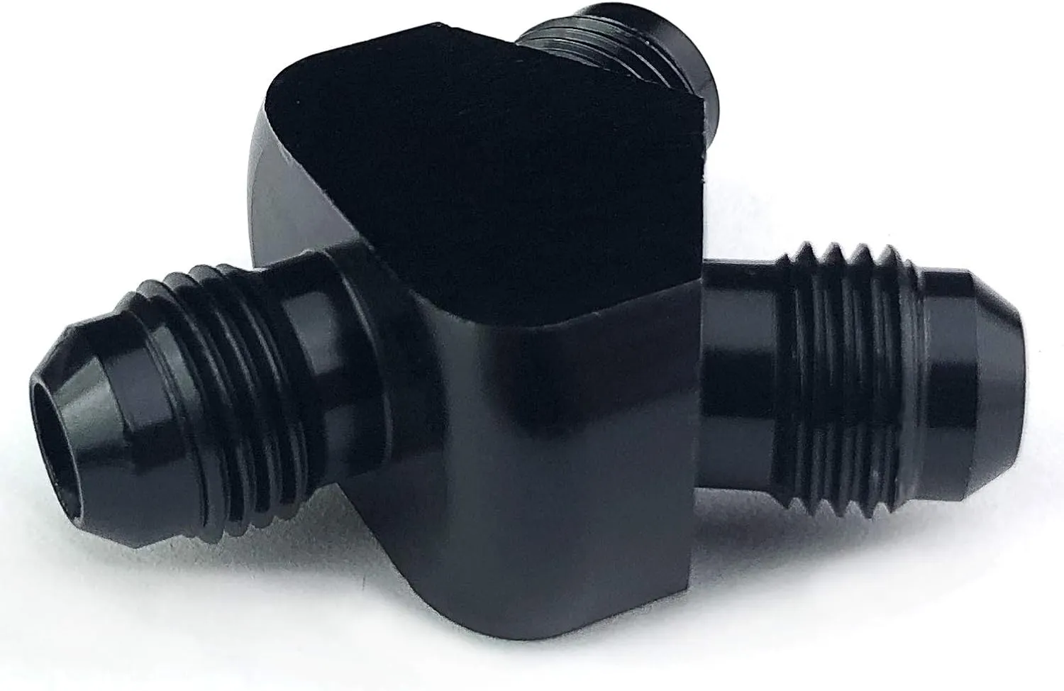 10AN Y Block Flare Fitting Adapter Union Splitter AN 10 Male Y Block Fuel Pump Adapters Aluminum 3 x 10AN Male Flare Thread Y Black