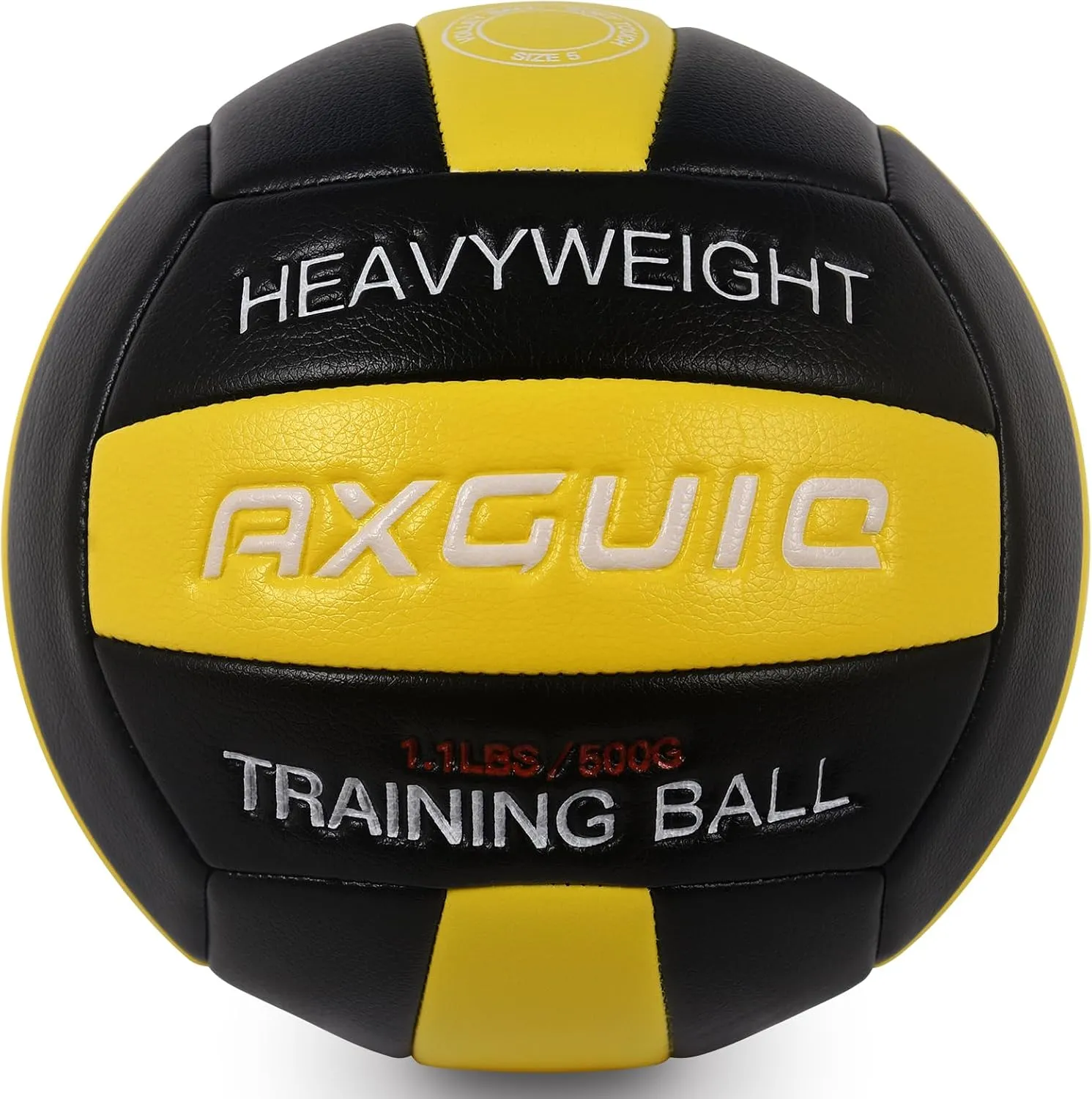 1.1LBS Weighted Volleyball - Heavy Weighted Volleyball Training Practice Equipment,Leather Soft Grip Durability Serve Trainer Size 5 Setter Training(Deflated)