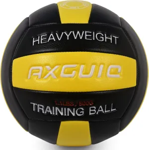 1.1LBS Weighted Volleyball - Heavy Weighted Volleyball Training Practice Equipment,Leather Soft Grip Durability Serve Trainer Size 5 Setter Training(Deflated)