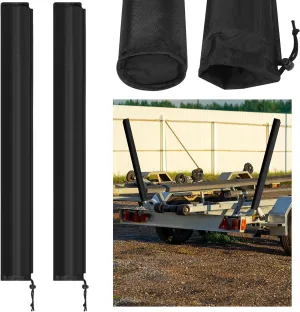 2 Pack 3ft Boat Trailer Guide Pole Cover Black Heavy Duty 600d Oxford Cloth Boat Guides Protective Poles Cover Marine Trailer for Fishing Sailboat