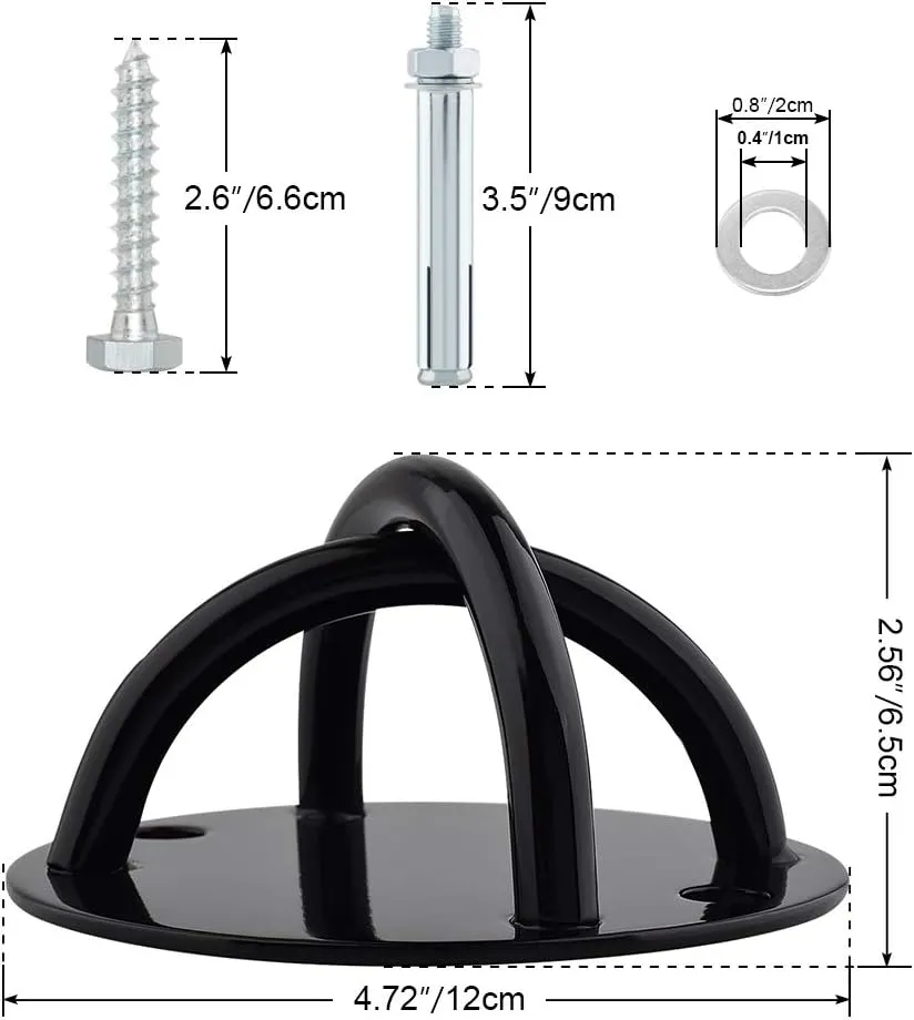 2pcs Battle Rope Anchor Wall Mount for Suspension Straps, Yoga Swing Ceiling Mount Brackets for Gymnastic Rings,Olympic Rings,Hammock,Resistance Band, X-Mount Ceiling Hooks for Yoga Trapeze