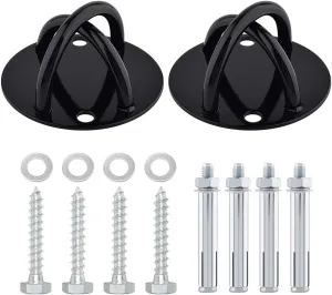 2pcs Battle Rope Anchor Wall Mount for Suspension Straps, Yoga Swing Ceiling Mount Brackets for Gymnastic Rings,Olympic Rings,Hammock,Resistance Band, X-Mount Ceiling Hooks for Yoga Trapeze