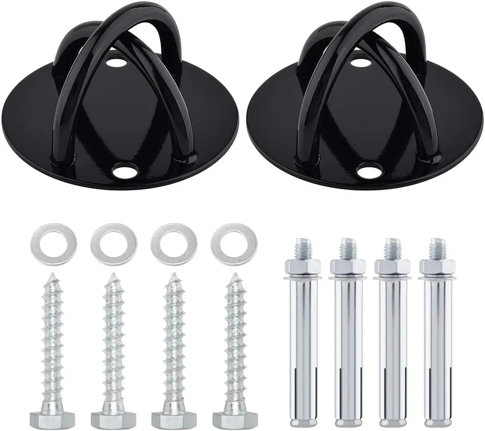 2pcs Battle Rope Anchor Wall Mount for Suspension Straps, Yoga Swing Ceiling Mount Brackets for Gymnastic Rings,Olympic Rings,Hammock,Resistance Band, X-Mount Ceiling Hooks for Yoga Trapeze