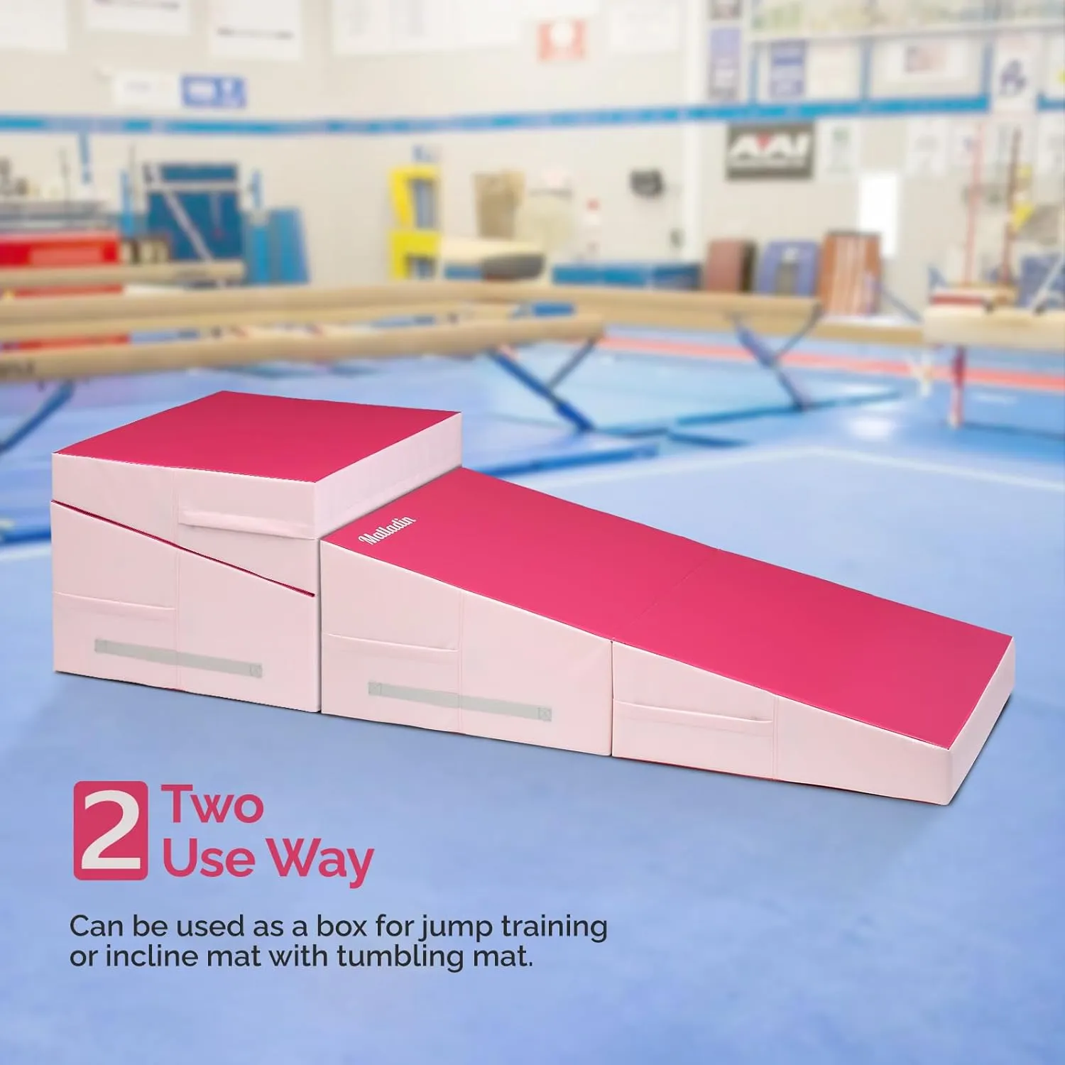 48"x24"x14" Tumbling Mat - Folding Gymnastics Cheese Wedge Mat for Kids, Girls Home Training