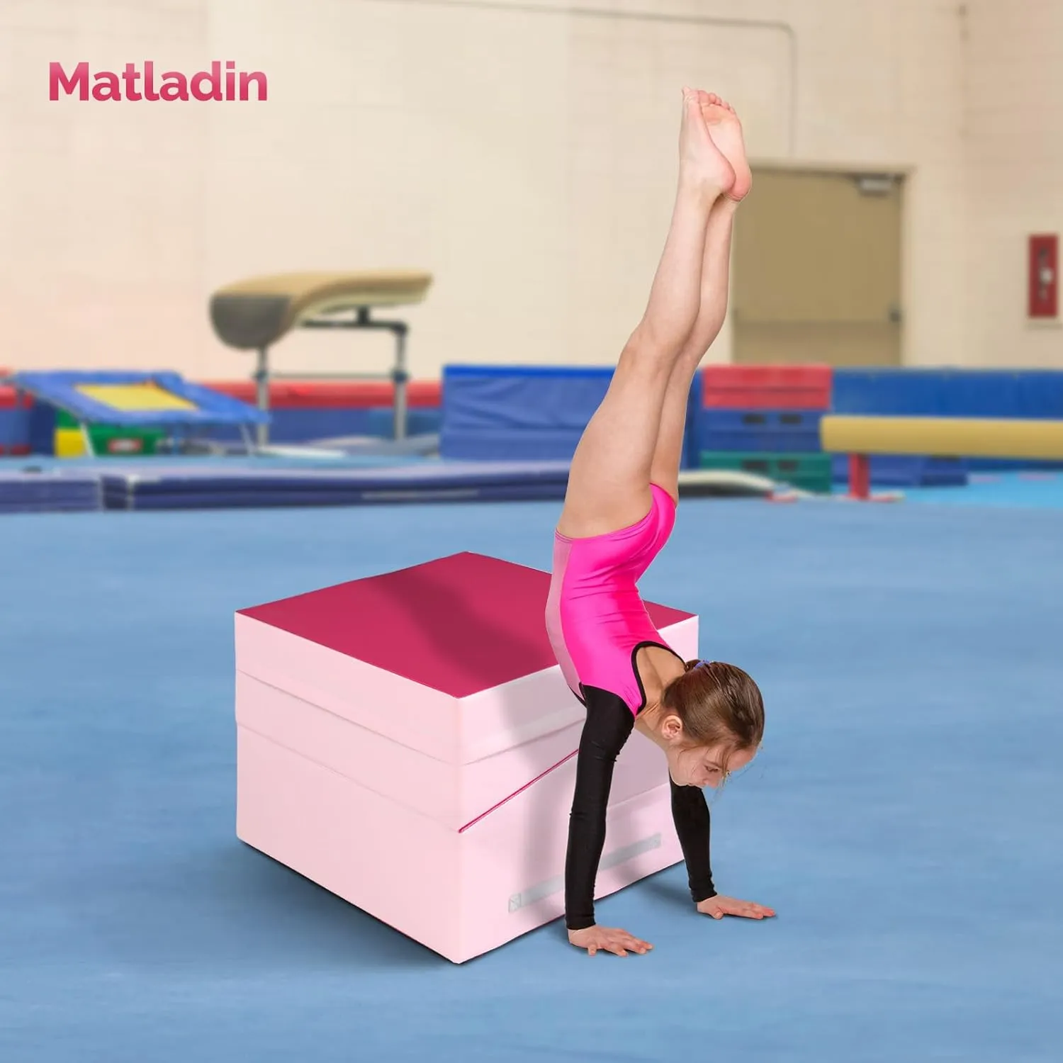 48"x24"x14" Tumbling Mat - Folding Gymnastics Cheese Wedge Mat for Kids, Girls Home Training