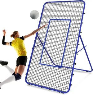 Adjustable Volleyball Rebounder Net 7x4 FT, Steel Frame & High-Tension PE Netting, Durable & Portable Volleyball Training Equipment Practice for Improving Volleying, Bumping, Spiking Skills
