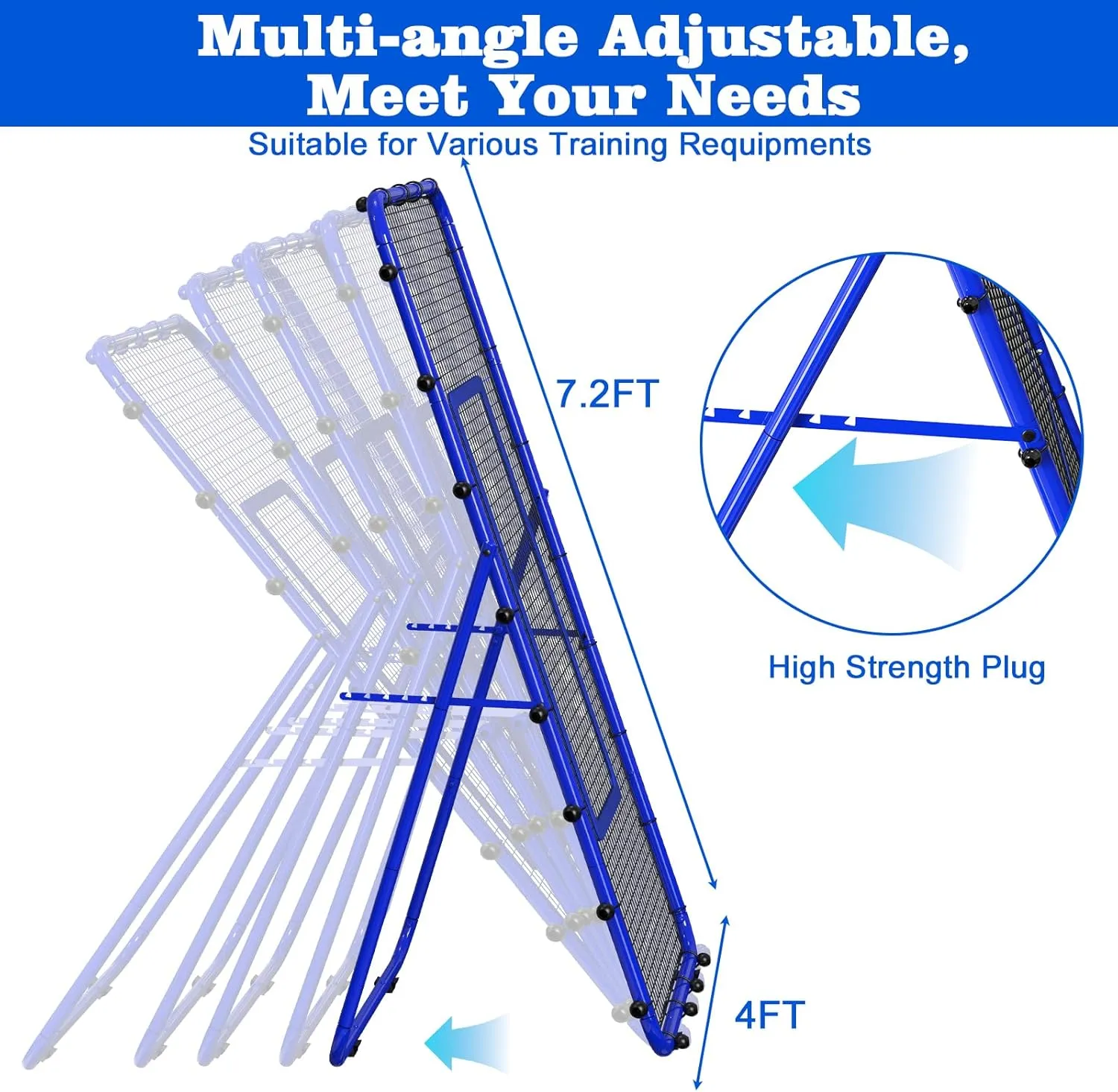 Adjustable Volleyball Rebounder Net 7x4 FT, Steel Frame & High-Tension PE Netting, Durable & Portable Volleyball Training Equipment Practice for Improving Volleying, Bumping, Spiking Skills