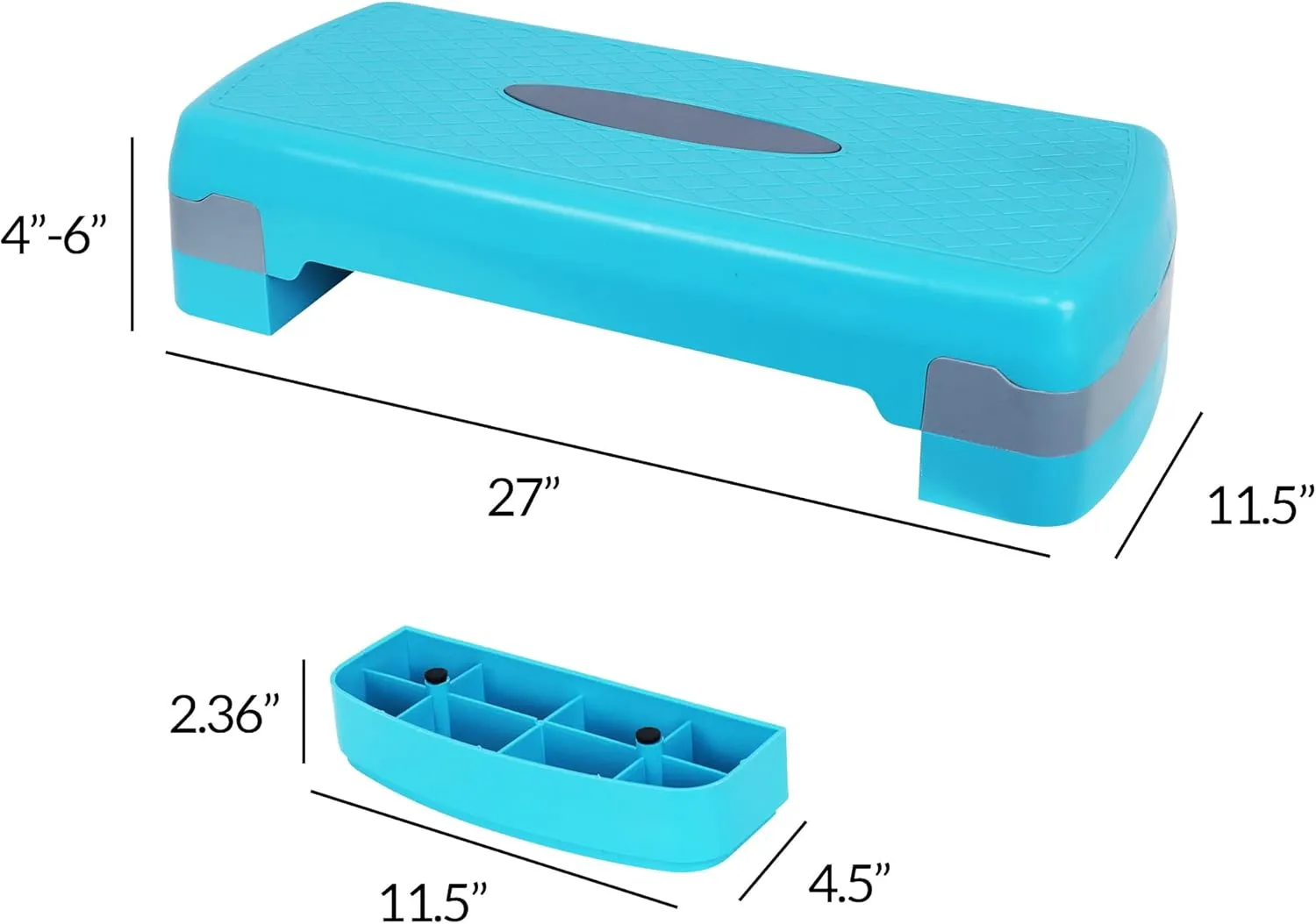 Adjustable Workout Aerobic Stepper Step Platform Trainer, 27-Inch, Multiple Colors
