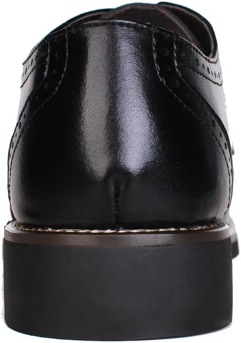 ANUFER Mens British Style Wingtip Brogue Dress Shoes Elegant Pointed Toe Derbies