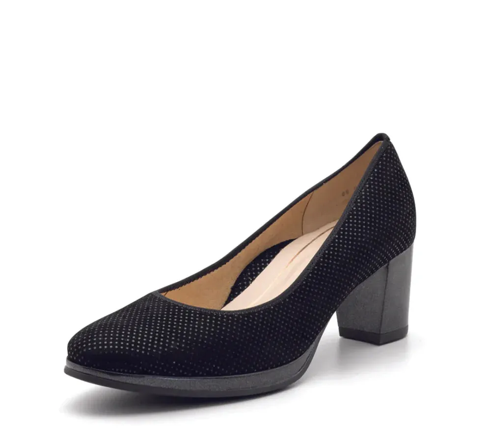 ARA OPHELIA BLACK PINDOT SUEDE PUMP