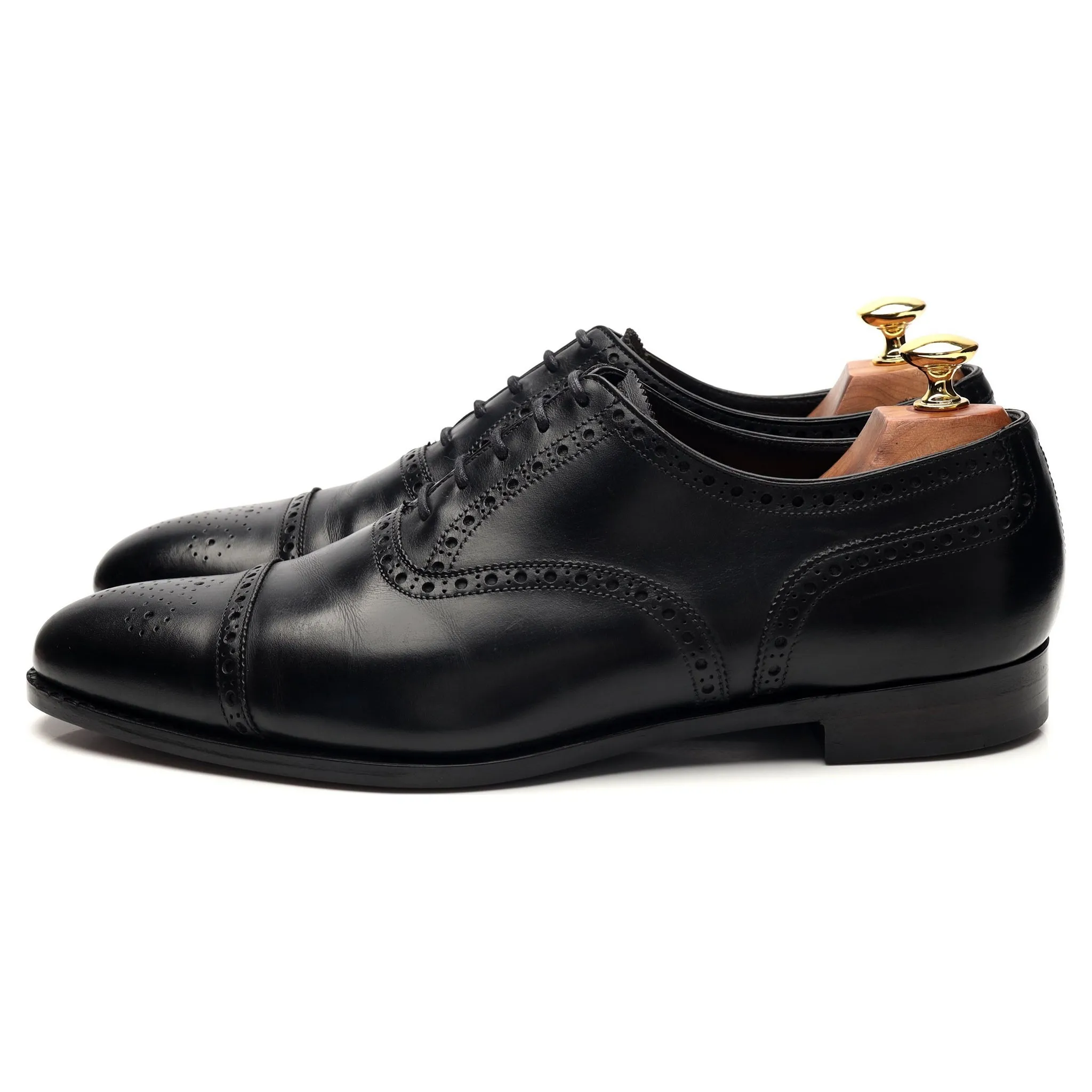 'Barrington 2' Black Leather Oxford Brogues UK 9 E