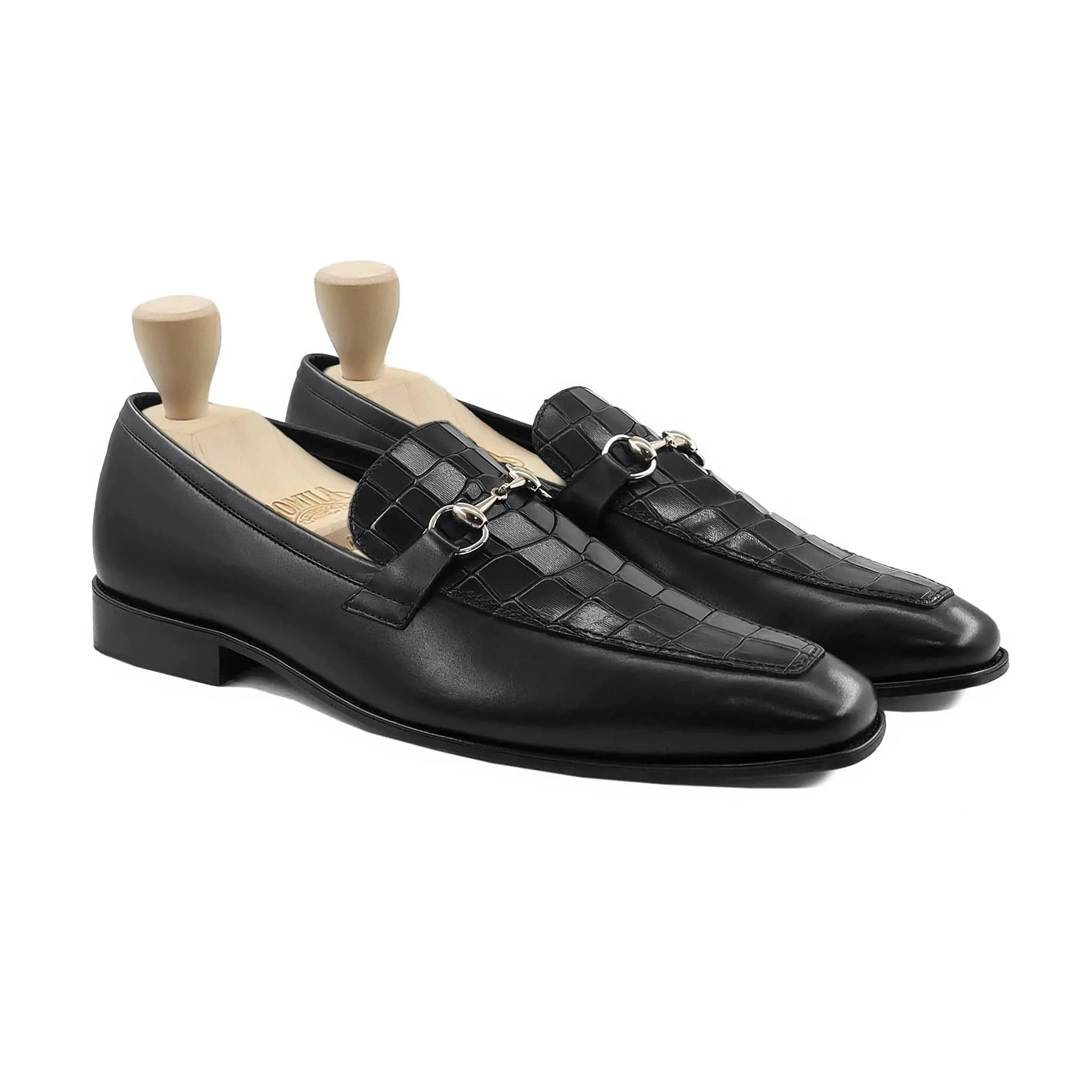 Bespoke Men's Crocodile Pattern Leather Loafer