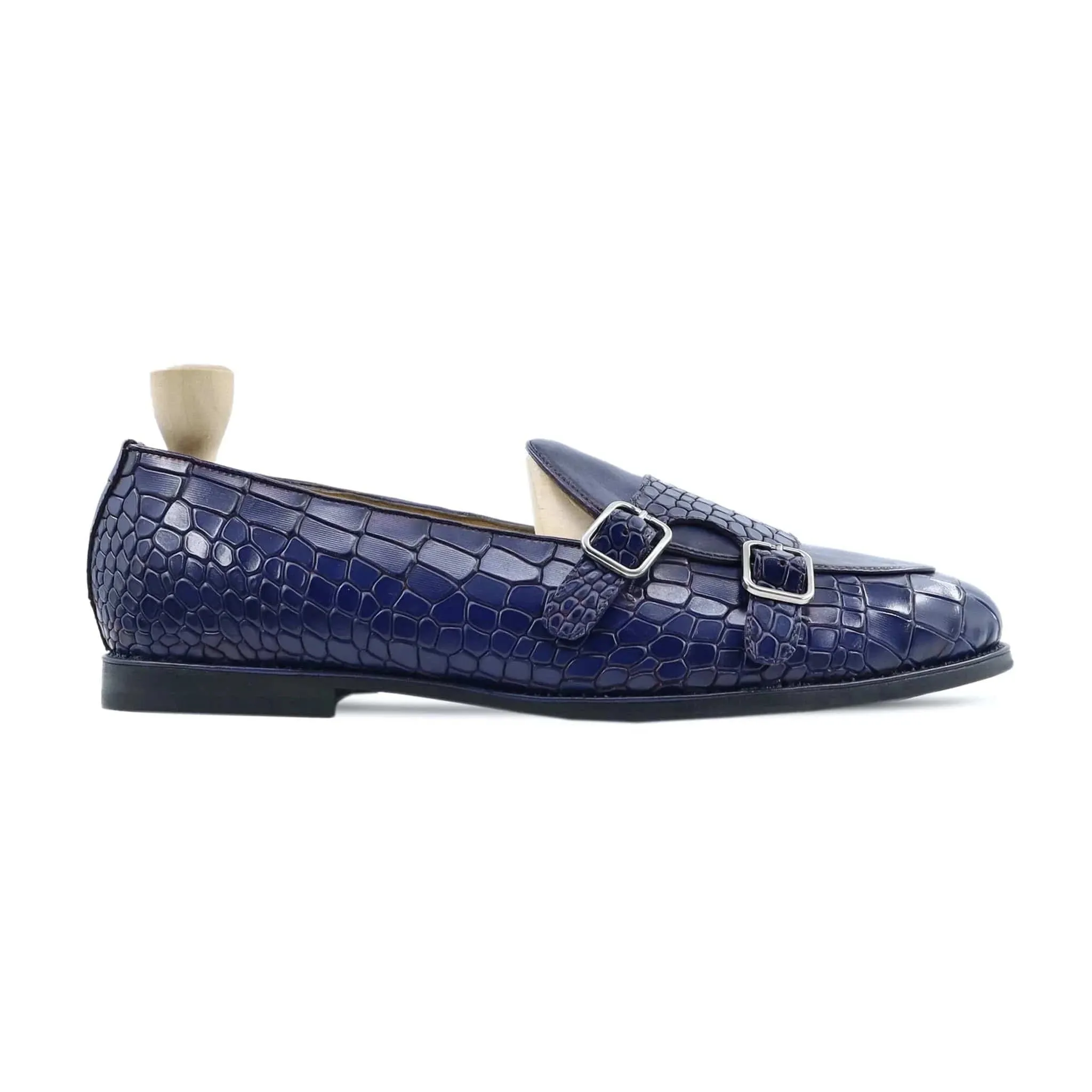 Bespoke Men's Crocodile Pattern Leather Loafer
