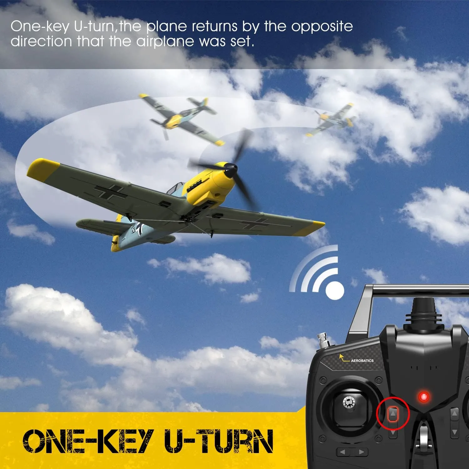 BF109 RC Airplane 2.4Ghz 4CH Remote Control Aircraft Ready to Fly 761-11 Radio Controlled Plane for Beginners with Xpilot Stabilization System,One Key Aerobatic