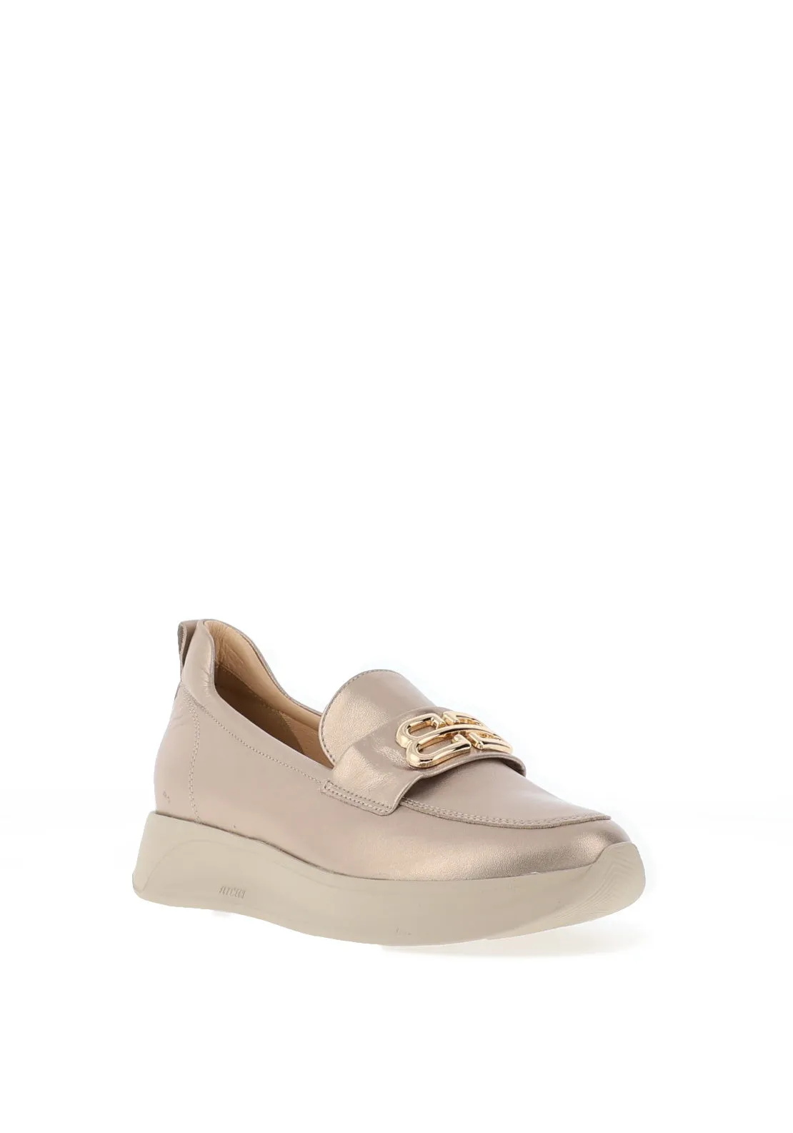 Bioeco by Arka Leather Shimmering Comfort Loafer, Gold