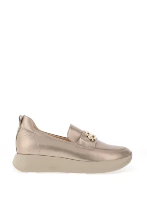 Bioeco by Arka Leather Shimmering Comfort Loafer, Gold