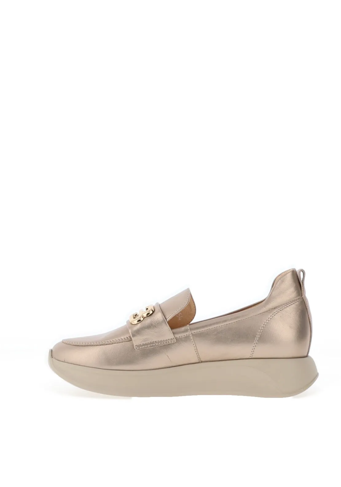 Bioeco by Arka Leather Shimmering Comfort Loafer, Gold
