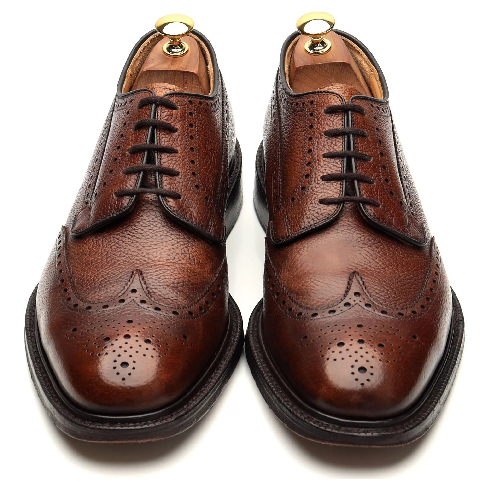 'Brookland' Brown Grain Leather Derby Brogue UK 9.5 F