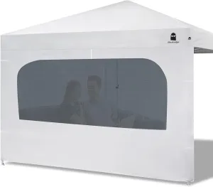 Canopy Sidewall with Window Fits 10x10 Straight Leg Canopy Tents, Outdoor Instant Popup Canopy Sidewalls, 1 Pack (Actual Size: 120" W x 76" H, White with Silver Coating)