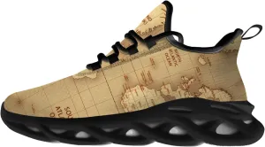 Ciadoon World Map Shoes for Women Men Road Running Walking Tennis Athletic Lightweight Sneakers World Flag Shoes Gifts for Men Women