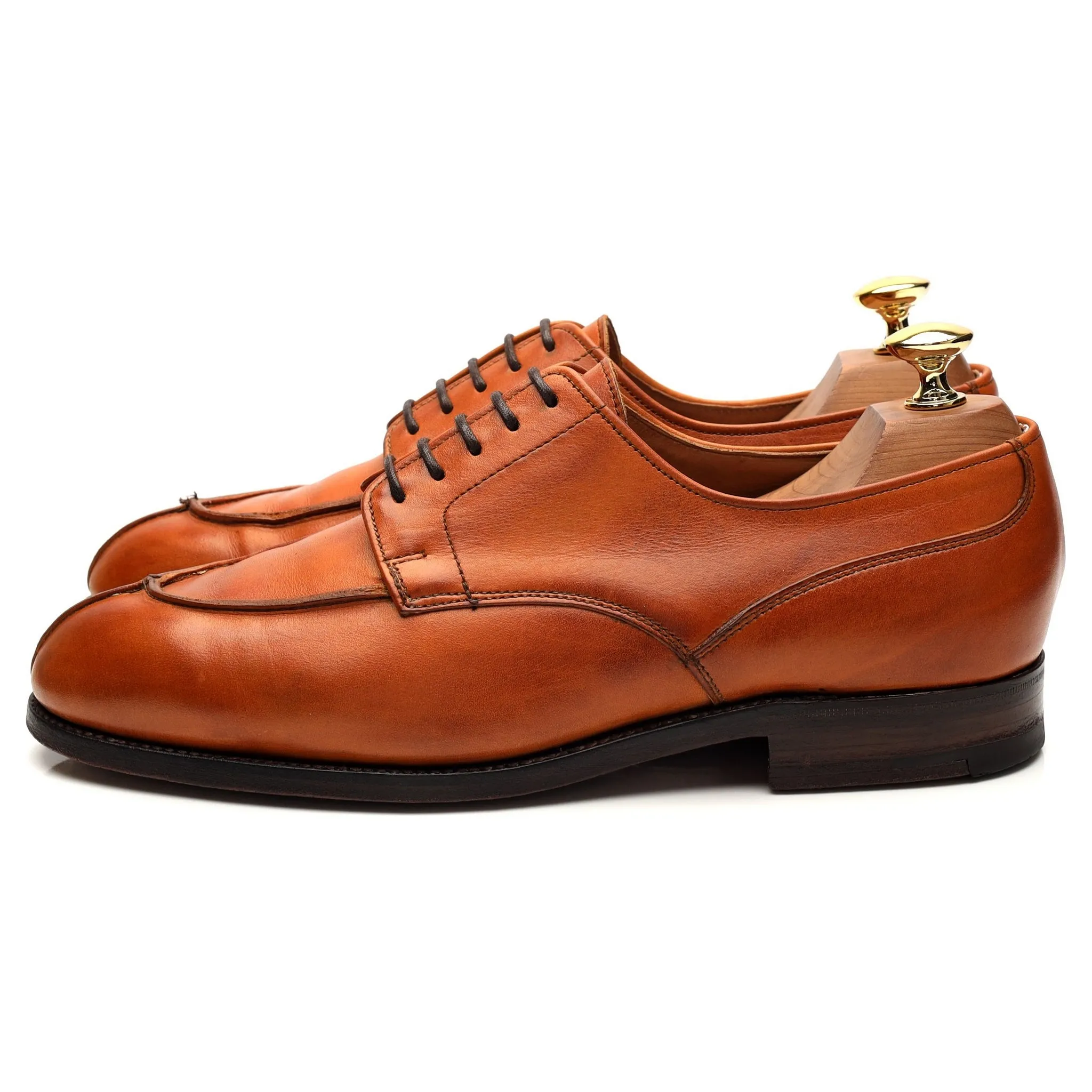 'Claremont' Tan Brown Leather Derby Split Toe UK 7 E