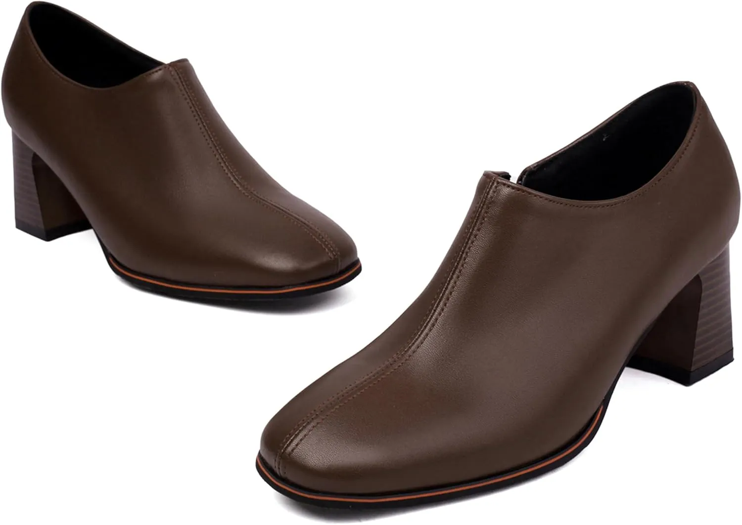 Classic Oxford Derby Women Square Toe Block Heel