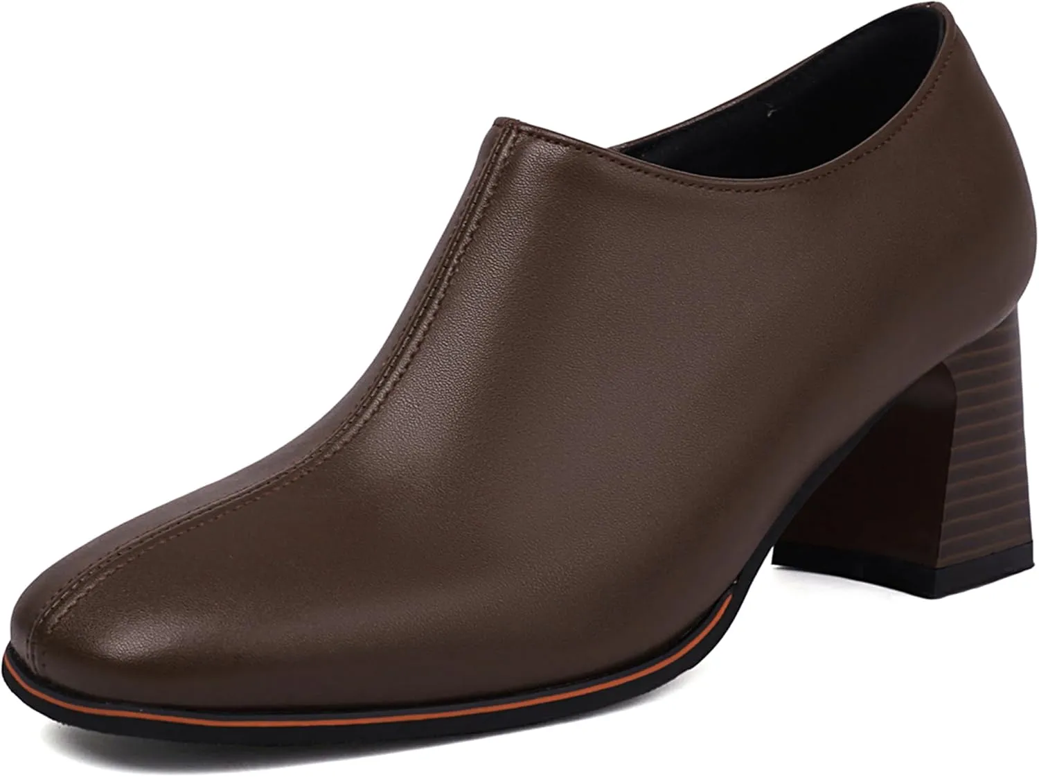Classic Oxford Derby Women Square Toe Block Heel