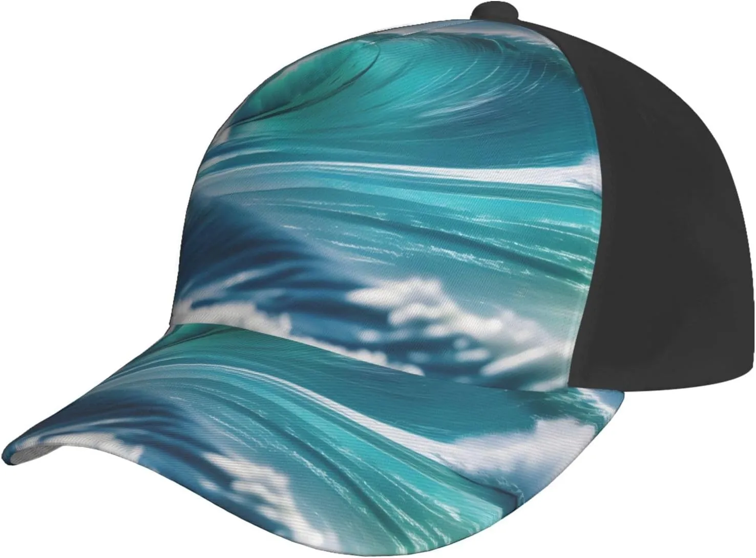 Clear Sky Wave Print Baseball Cap for Men and Women – Curved Brim, Perfect for Outdoor, Sports, Travel, and Four Seasons