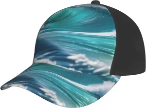 Clear Sky Wave Print Baseball Cap for Men and Women – Curved Brim, Perfect for Outdoor, Sports, Travel, and Four Seasons