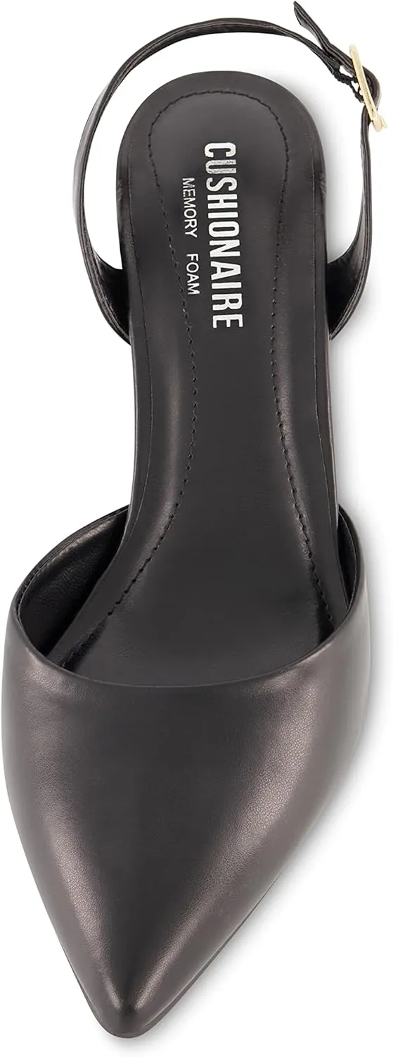 CUSHIONAIRE Women's Petula Sling Back Dress Pump  Memory Foam, Wide Widths Available