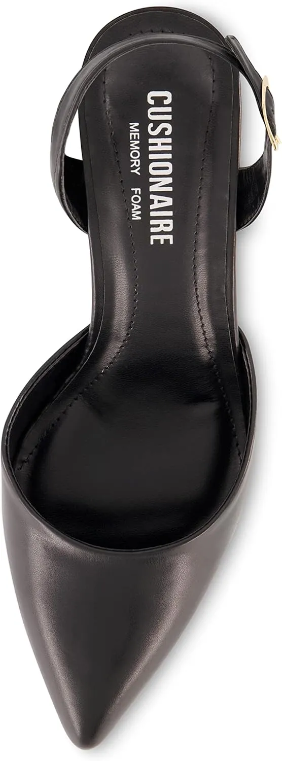 CUSHIONAIRE Women's Petula Sling Back Dress Pump  Memory Foam, Wide Widths Available