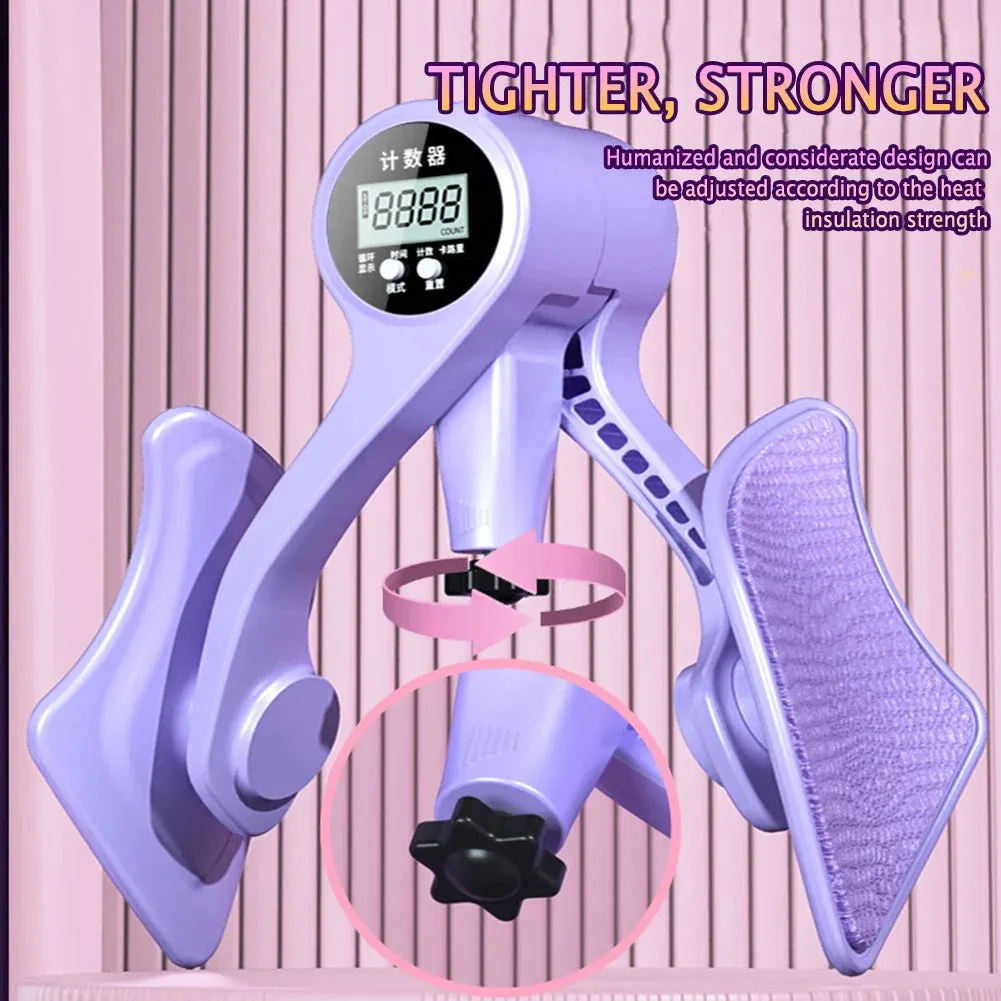 Digital Thigh Master Exerciser Strength Adjustable Pelvic Floor Muscle Trainer Battery Powered Men Women Home Fitness Equipment