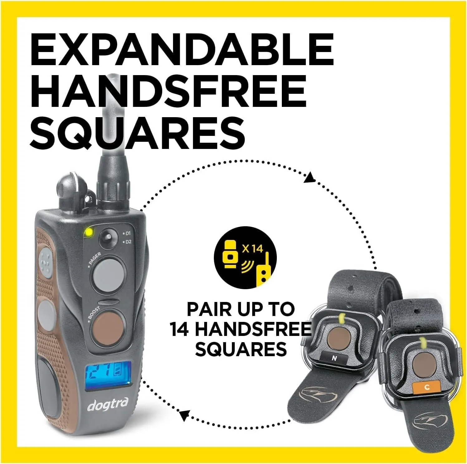 Dogtra ARC HANDSFREE Plus Boost and Lock, Remote Dog Training E-Collar, HANDSFREE Square for Discreet Control, Waterproof, Rechargeable, 3/4-Mile Range, 1 Dog Expandable System Medium, Large Dogs