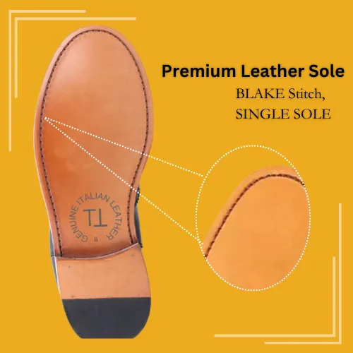 DOMINIC Premium Derby with Broguing, Crafted in Hand Patina Leather