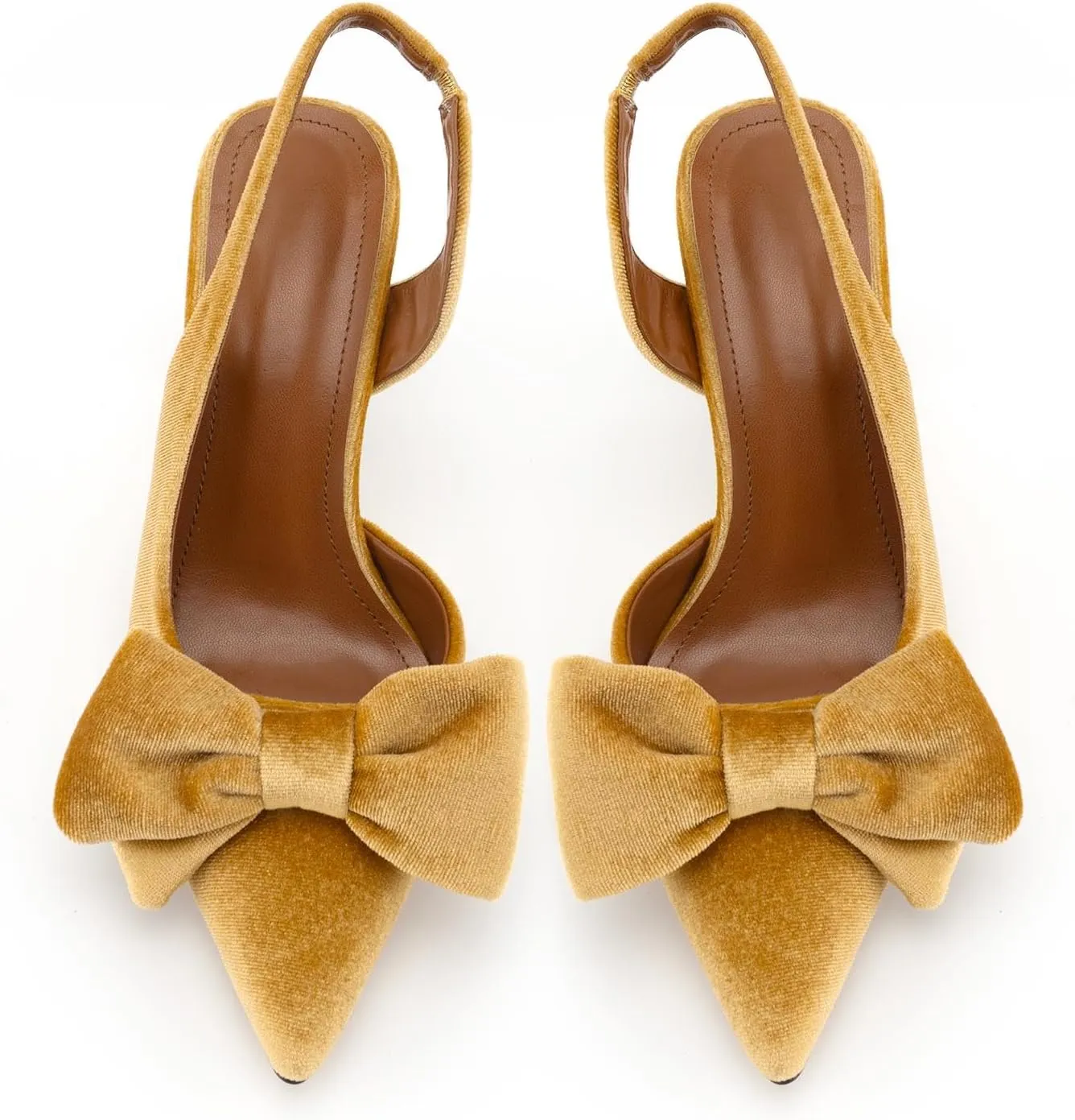 DREAMCIA Bow Slingback Kitten Heels Pumps Pointed Closed Toe Stiletto Heeled Sandals Bowknot Dress Wedding Party Shoes