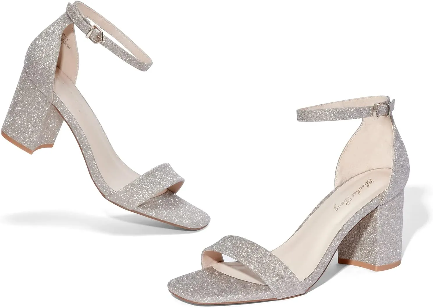 Elisabet Tang Black Heels for Women,2.36 inch Open Toe Ankle Strap Chunky Heels Pump Sandals Party Dress Sandals Daily Work Wedding Strappy Buckle Heeled Sandals Shoes
