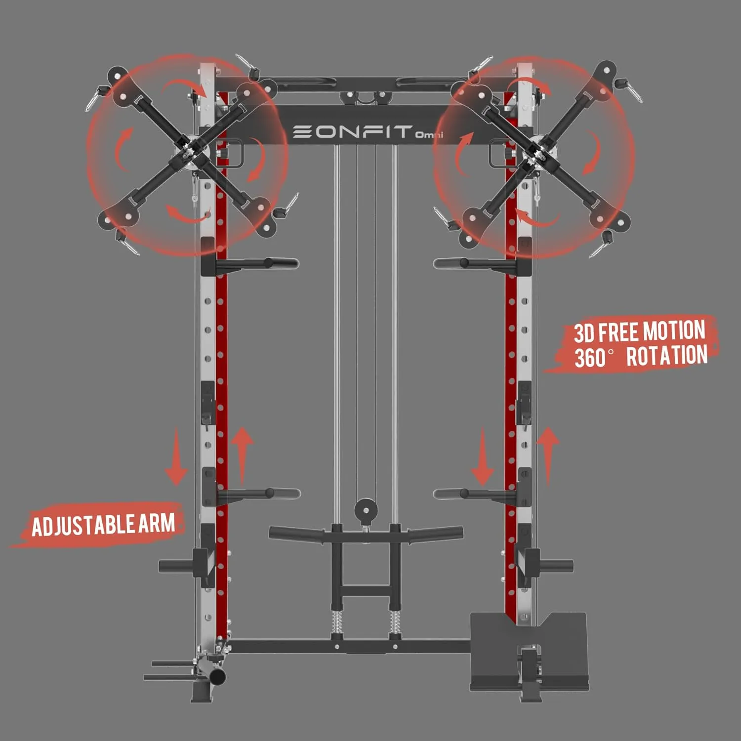 Eonfit E2 Power Rack for Home Gym Power Cage Functional Trainer with Pulley System Cable Crossover LAT Pulldown Fitness Equipment
