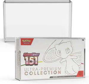 EVORETRO Display Case Acrylic Storage Box for Pokemon Scarlet and Violet 151 Ultra Premium Collection Pack of 1 Protective Dustproof UV Resistant Display Case