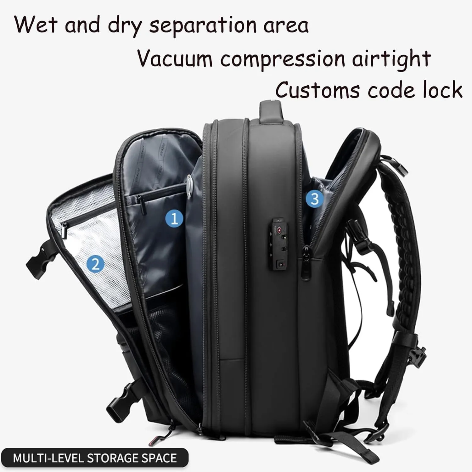 Ezyvac Backpack, Ezyvac Backpack with Vacuum Compression, 2025 Upgraded 60l Expandable Bag with Vacuum Compression (Advanced-Gray)