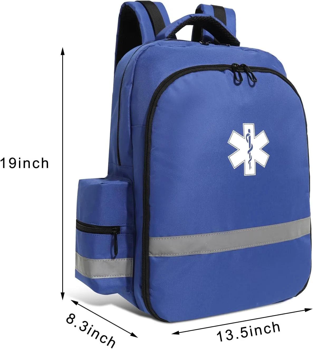 First Aid Backpack - Empty First Responder Bag for Trauma Medical Kit - Safety Backpack - Paramedic Bag - Blue
