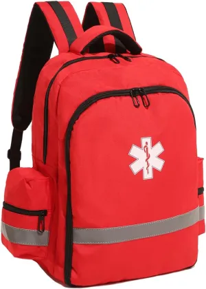 First Aid Backpack for Trauma Medical Response - Empty First Responder Bag with Organizer Case for Nurse, Paramedic, EMT
