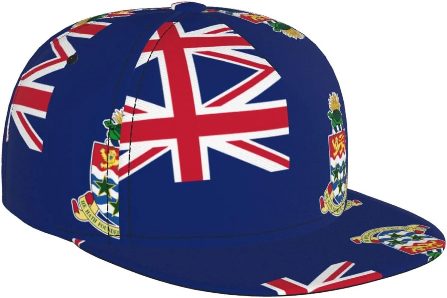 Flag of The Cayman Islands Outdoor Sports Baseball Cap, Daily Sports Adjustable Fashionable Flat Brim hat, Unisex Four-Season Outdoor Sports Cap, Black