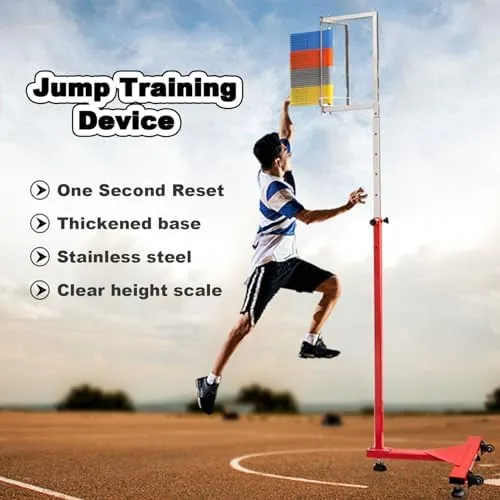 Free-Standing Jump Measurement Tester，Vertical Jump Tester, Adjustable Height, Portable Ground High Jump Training Equipment with Stable Base, Basketball Volleyball Trainer Challenger, Physic
