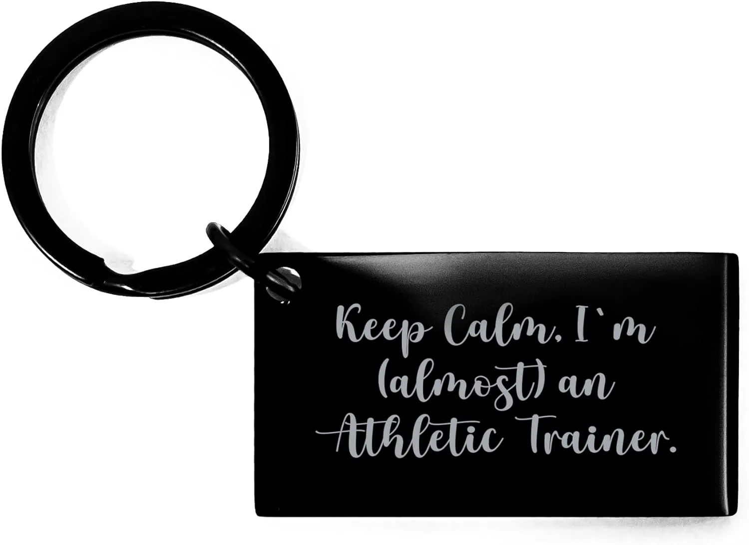 Funny Athletic Trainer Gifts from Mom, Keep Calm I'm Almost An Athletic Trainer Keychain, Mother's Day Unique Gifts for Women, Friends, Coworkers