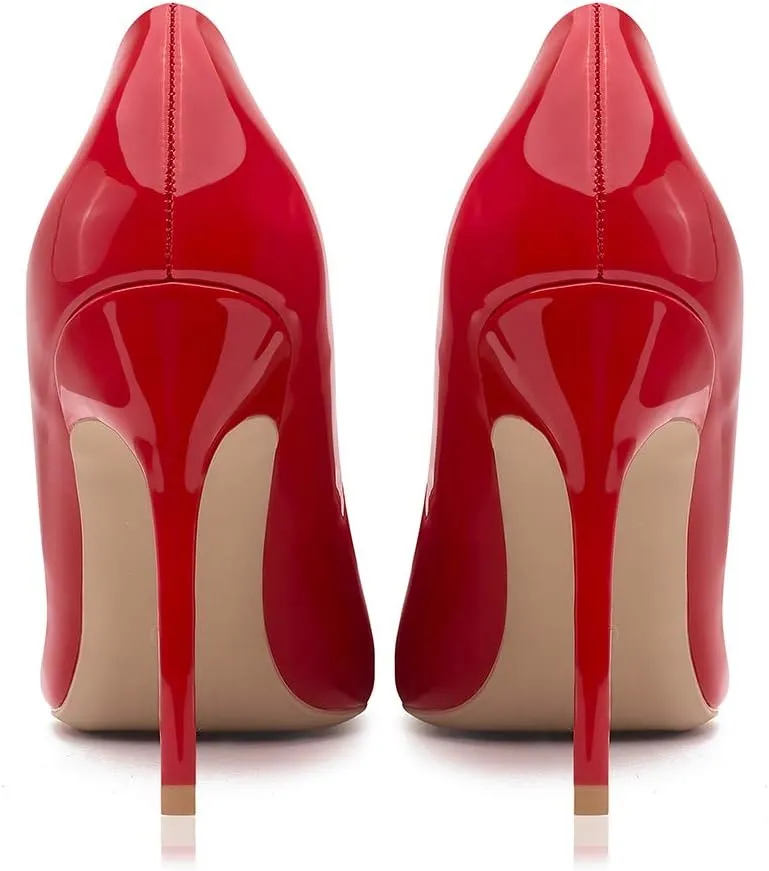 GENSHUO Women's Closed Toe Stiletto High Heels Dress 4 Inch Heeled Pointed Toe Party Homecoming Wedding Pump Shoes