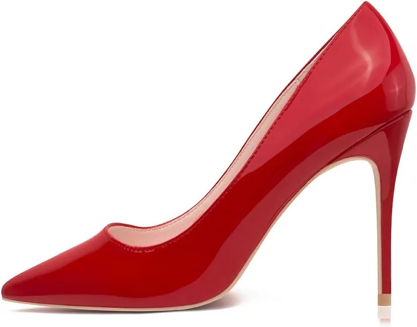 GENSHUO Women's Closed Toe Stiletto High Heels Dress 4 Inch Heeled Pointed Toe Party Homecoming Wedding Pump Shoes