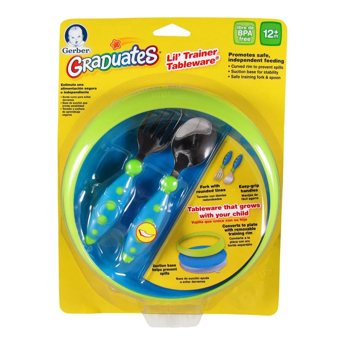 GERBER  Cutlery Set: Graduates Lil' Trainer Tableware Set is ideal for kids who are learning to self-feed - 18190HY