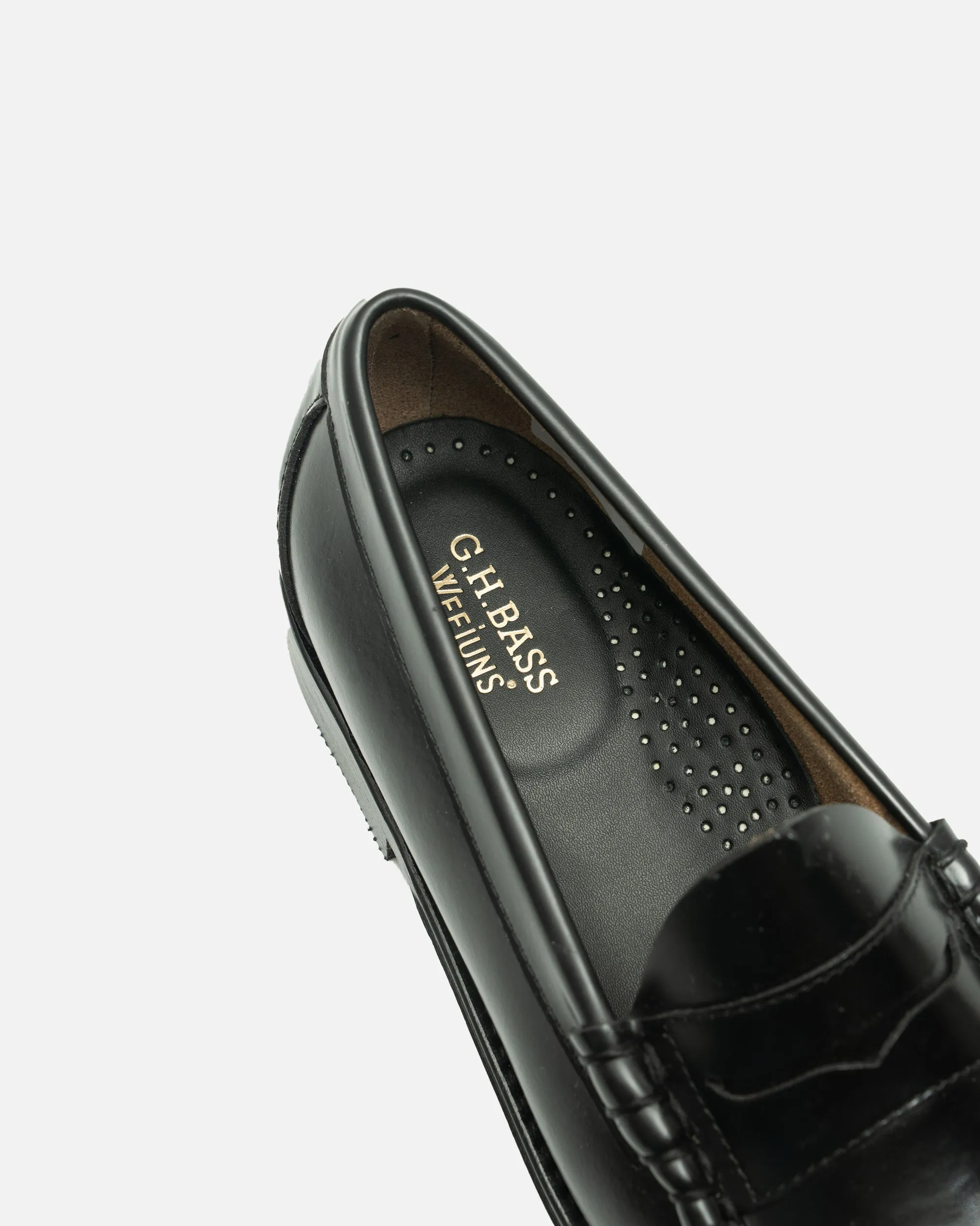G.H. Bass WEEJUN HERITAGE Larson Moc Penny Loafer Black Leather