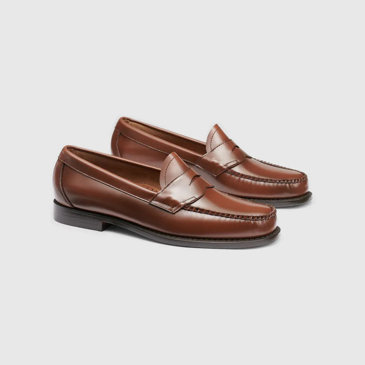 G.H. Bass WEEJUN HERITAGE Logan Moc Penny Loafer Mid Brown Leather
