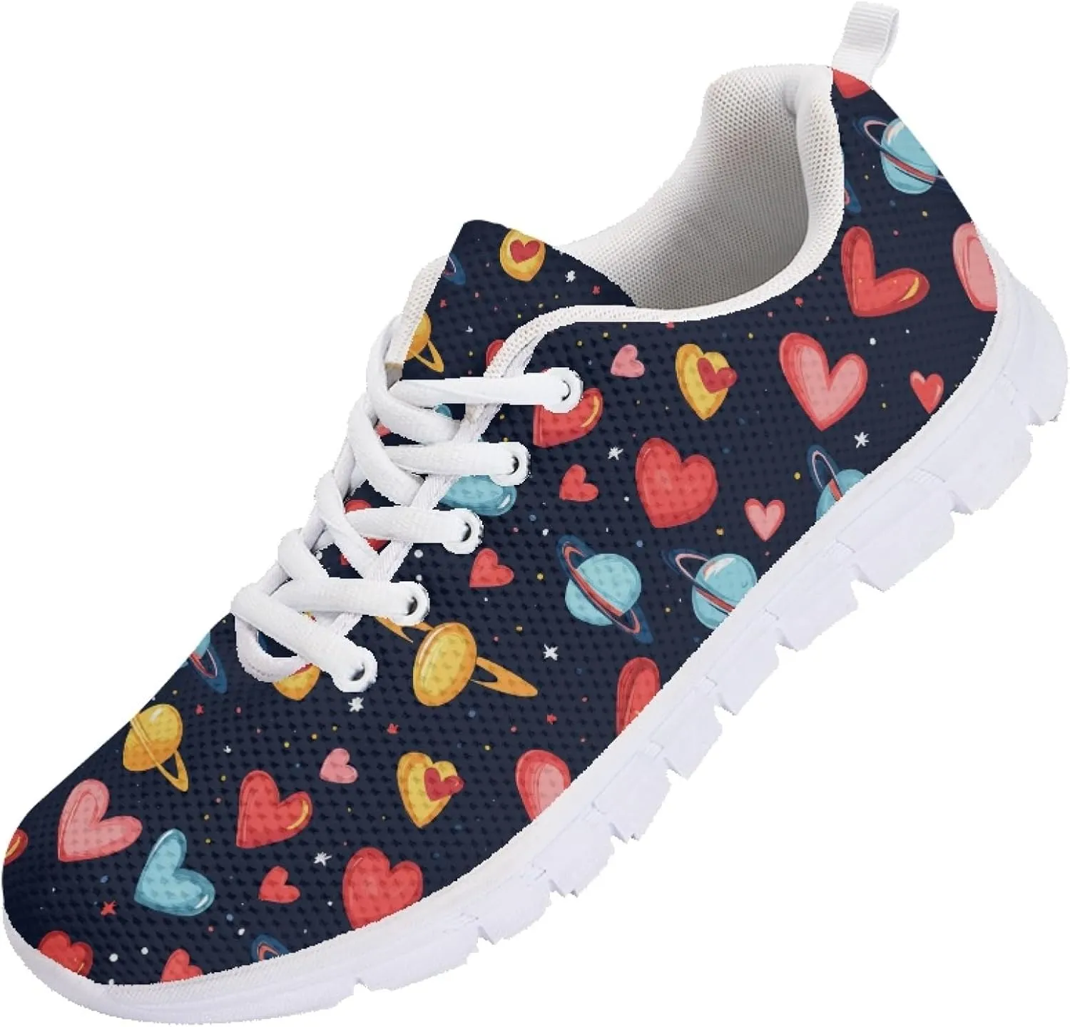 Girls Sports Trainer Running Shoes Womens Causal Travel Running Sneaker Walking Low Heel Lace up Breathable Flexible